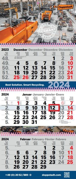 Doppstadt 3-Monats Wandkalender 2024